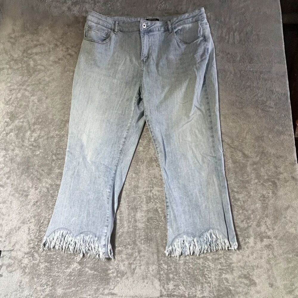 Women Jeans Charlie Sz 18 fringe bottom